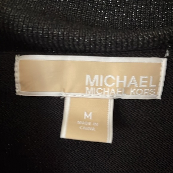 Michael Michael Kors Glitter Cowl Neck Sweater Short Sleeves Black Size M - Picture 5 of 14